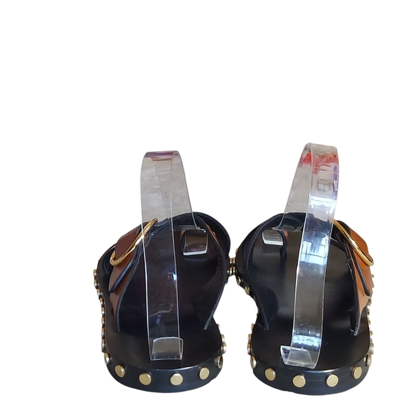 Isabel Marant Jolda Brown leather crossover straps with Gold Buckle Studded - Picture 6 of 16